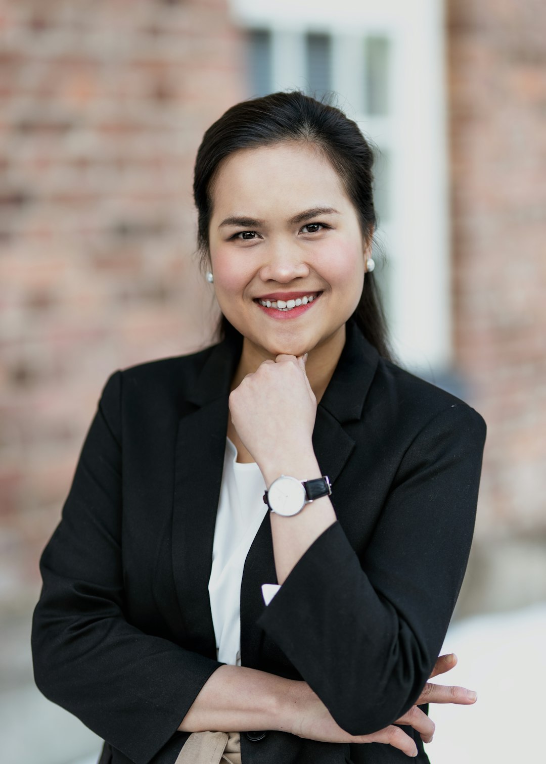 Stock portrait illustrating a fictional lawyer profile
