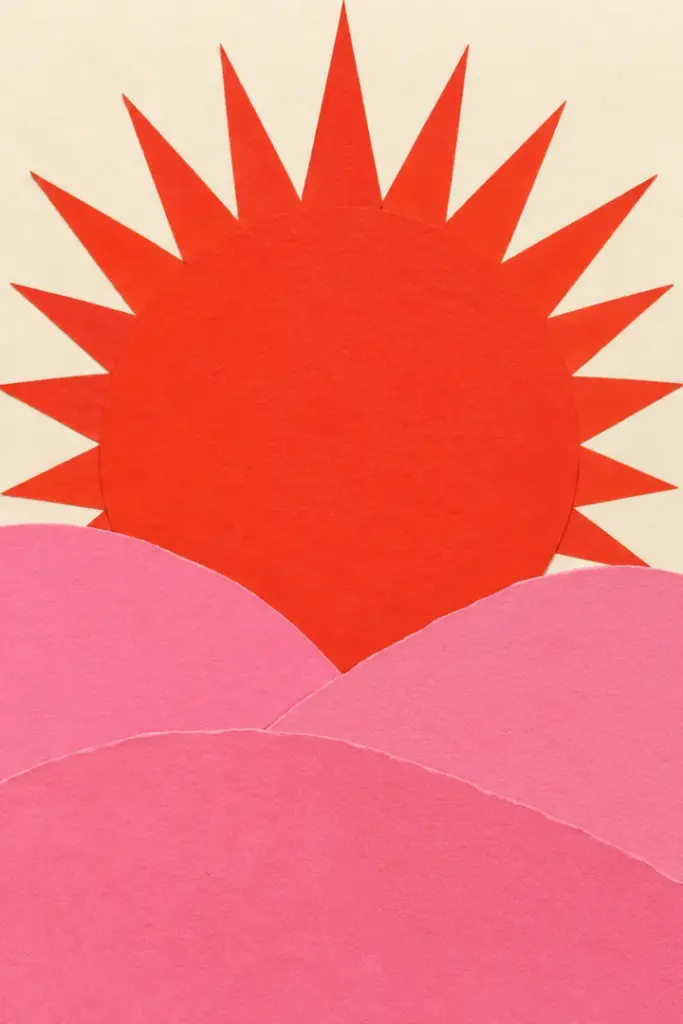 Sun Over Pink Hills