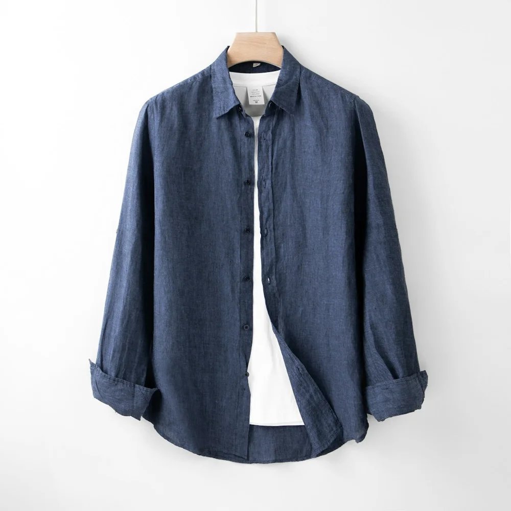 Blue linen shirt