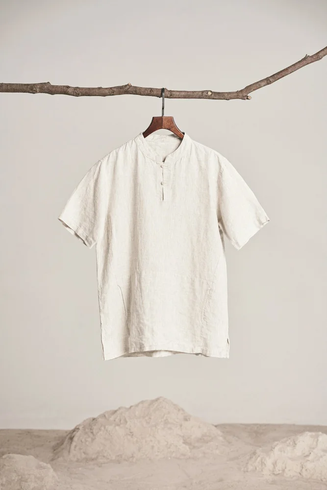 Cream short sleeve shirt