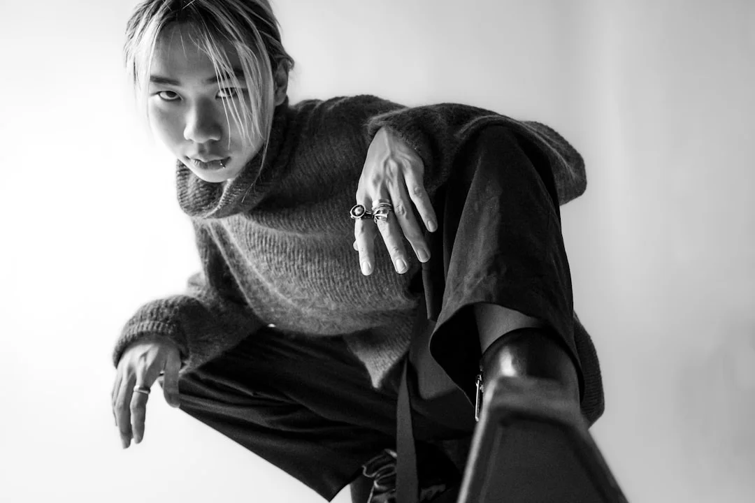 Monochrome fashion portrait