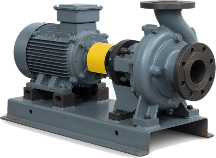 CP-80 end-suction pump with motor on a steel baseplate