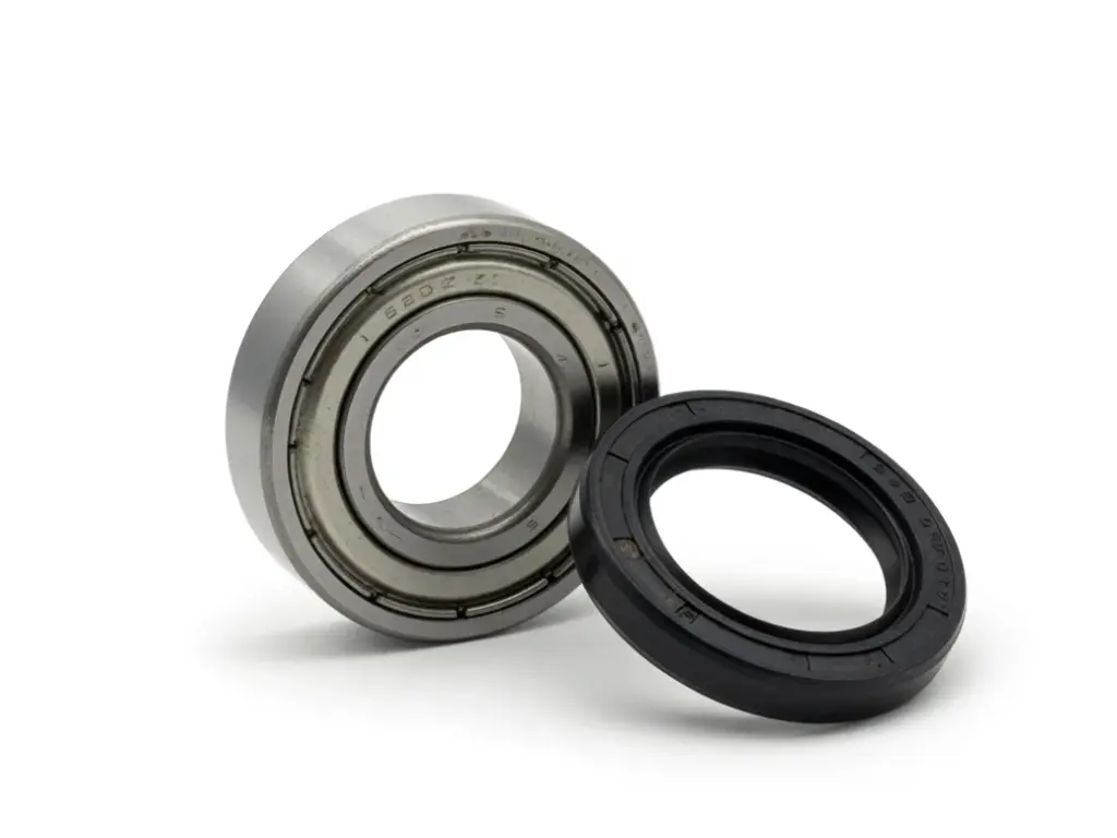 Drive-end bearing set 40-204: a steel ball bearing beside a black shaft oil seal