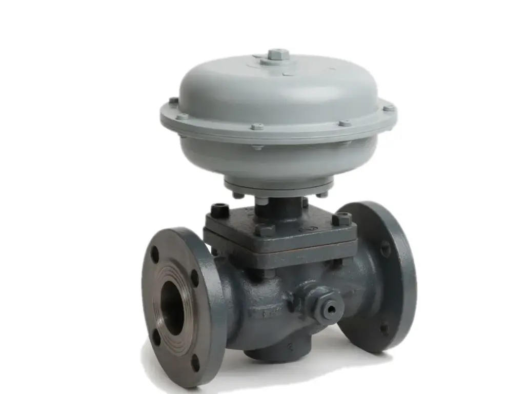 V4 pneumatic control valve with a round actuator dome